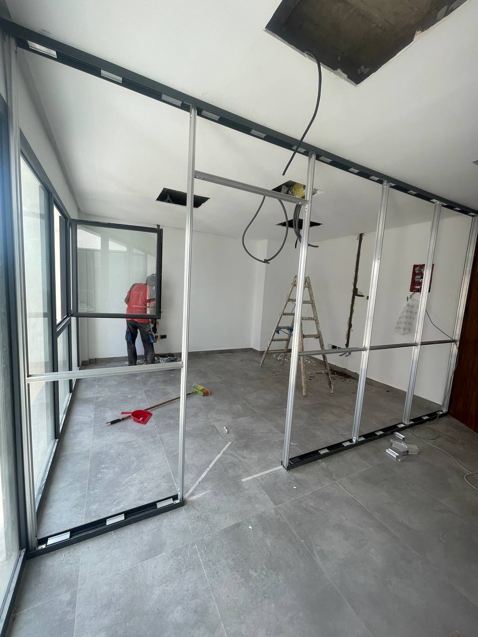 Cloison aluminium bureau Casablanca - réalisation 1